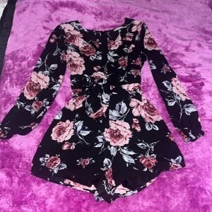 Charlotte Russe Long Sleeve Romper with Belt